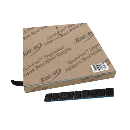 Ranger 0.25 oz. / 1/2 Wide / Black Adhesive Steel Wheel Weights / 11 lbs, 700PK 5150225